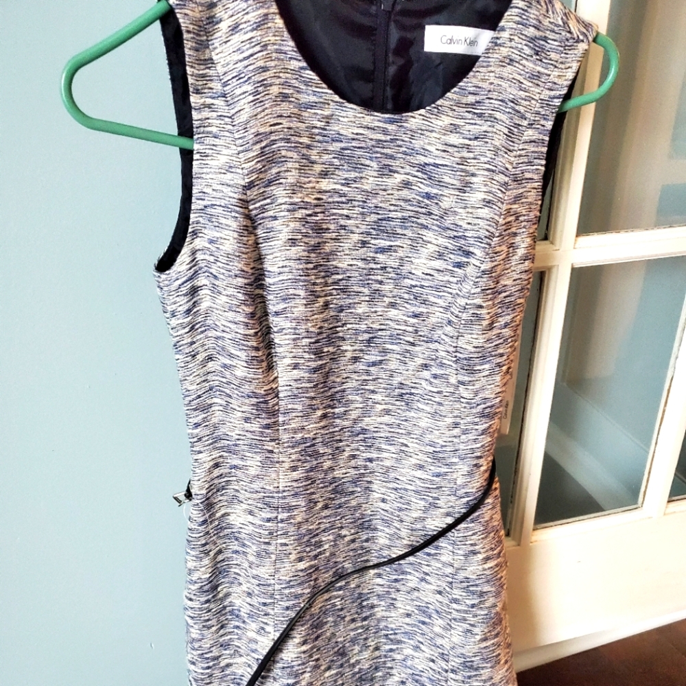 Calvin Klein Black and White Patterned Mini Dress